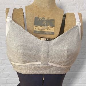 Picasso Grey White Cotton Blend Hands Free Nursing Bra